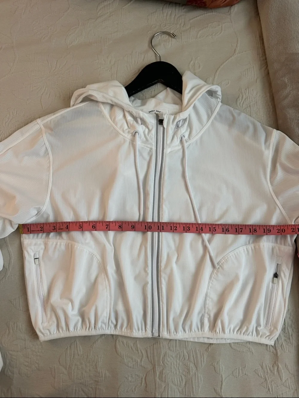 Lightweight White Hooded Windbreaker Jacket - Picture 11 of 12